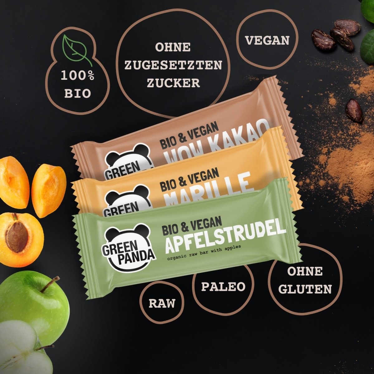 12 x Bio Raw Bars (3 Sorten gemischt) - Green Panda