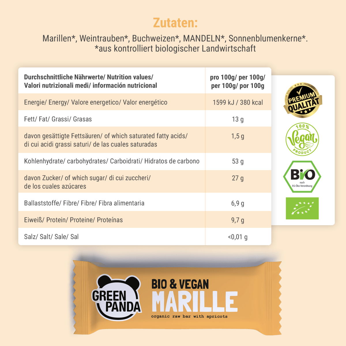 12 x Bio Raw Bars (3 Sorten gemischt) - Green Panda
