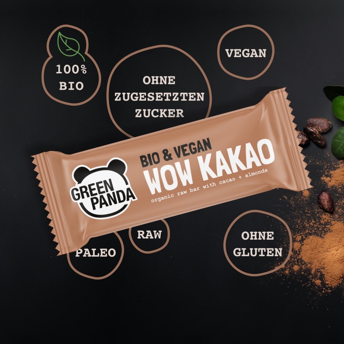 1 x Bio Raw Bar "Wow Kakao" - Green Panda